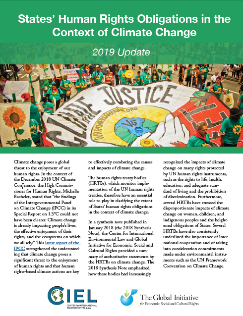 States’ Human Rights Obligations in the Context of Climate Change - 2019 Update