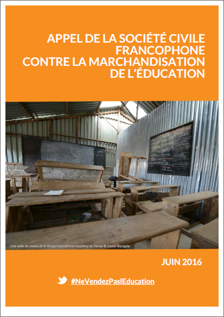 Appel de la societe civile francophone contre la  marchandisation de l'education