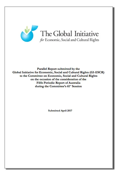 Parallel Report: Australia (CESCR) during the 61st Session (2017)