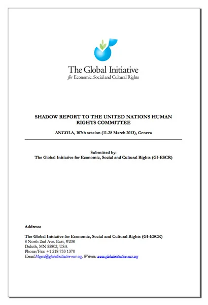 Parallel Report: Angola (UN Human Rights Committee) during the 107th session (2013)