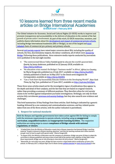 10 key findings on BIA from three articles from the New York Times, Africa is a Country and Quartz