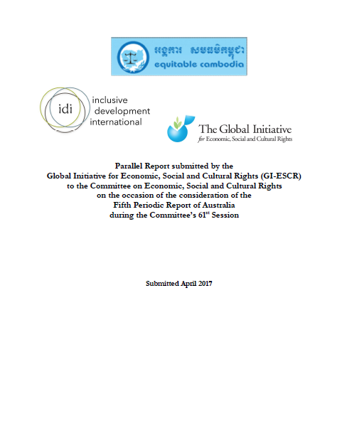 Parallel Report: Australia (CESCR) during the 61st Session (2017)