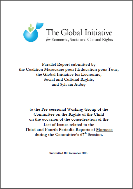 Supplementary Parallel Report: Morocco (CRC) on the right to education 2013