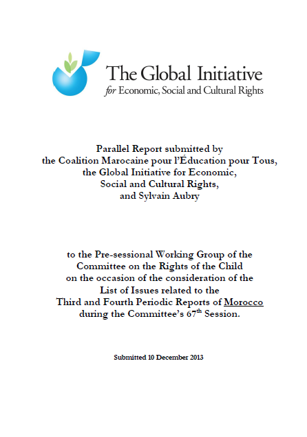 Parallel Report: Morocco (CRC) Third and Fourth Periodic Reports during the 67th Session December 2013