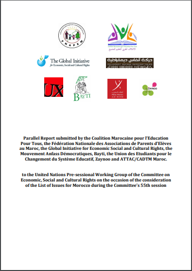 Parallel Report: Morocco (CESCR) Pre-sessional Working Group - List of Issues during the 55th session