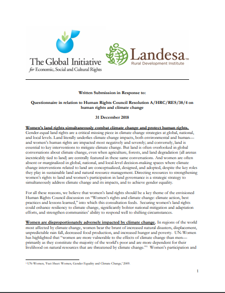 Women’s Land Rights Simultaneously Combat Climate Change and Protect Human Rights