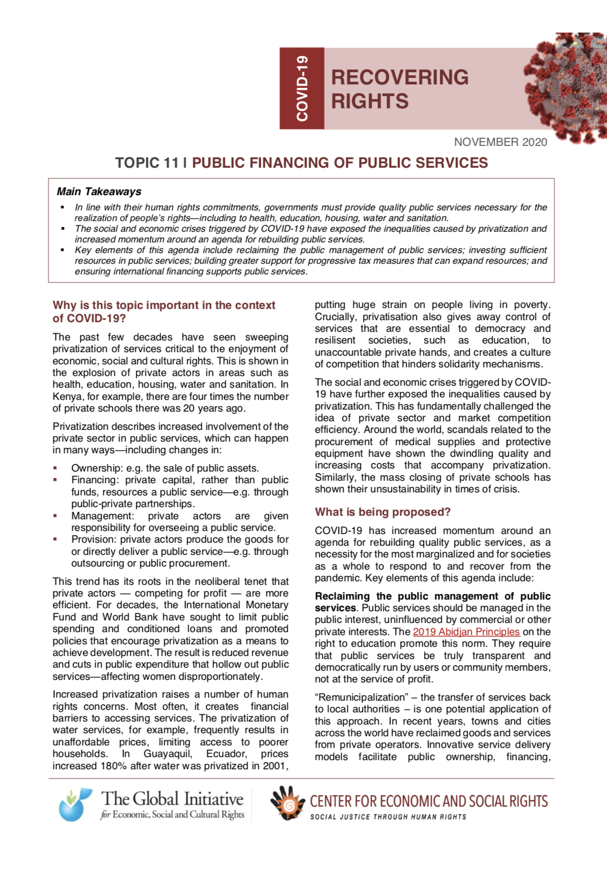Public Financing of Public Services 