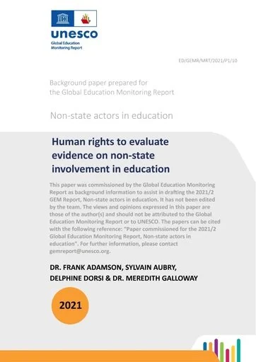 “Human rights to evaluate evidence on non-state involvement in education” – launch of new paper