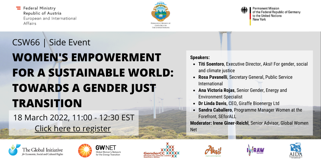 GI-ESCR co-organised an official Side Event at the 66th session of Commission on the Status of Women