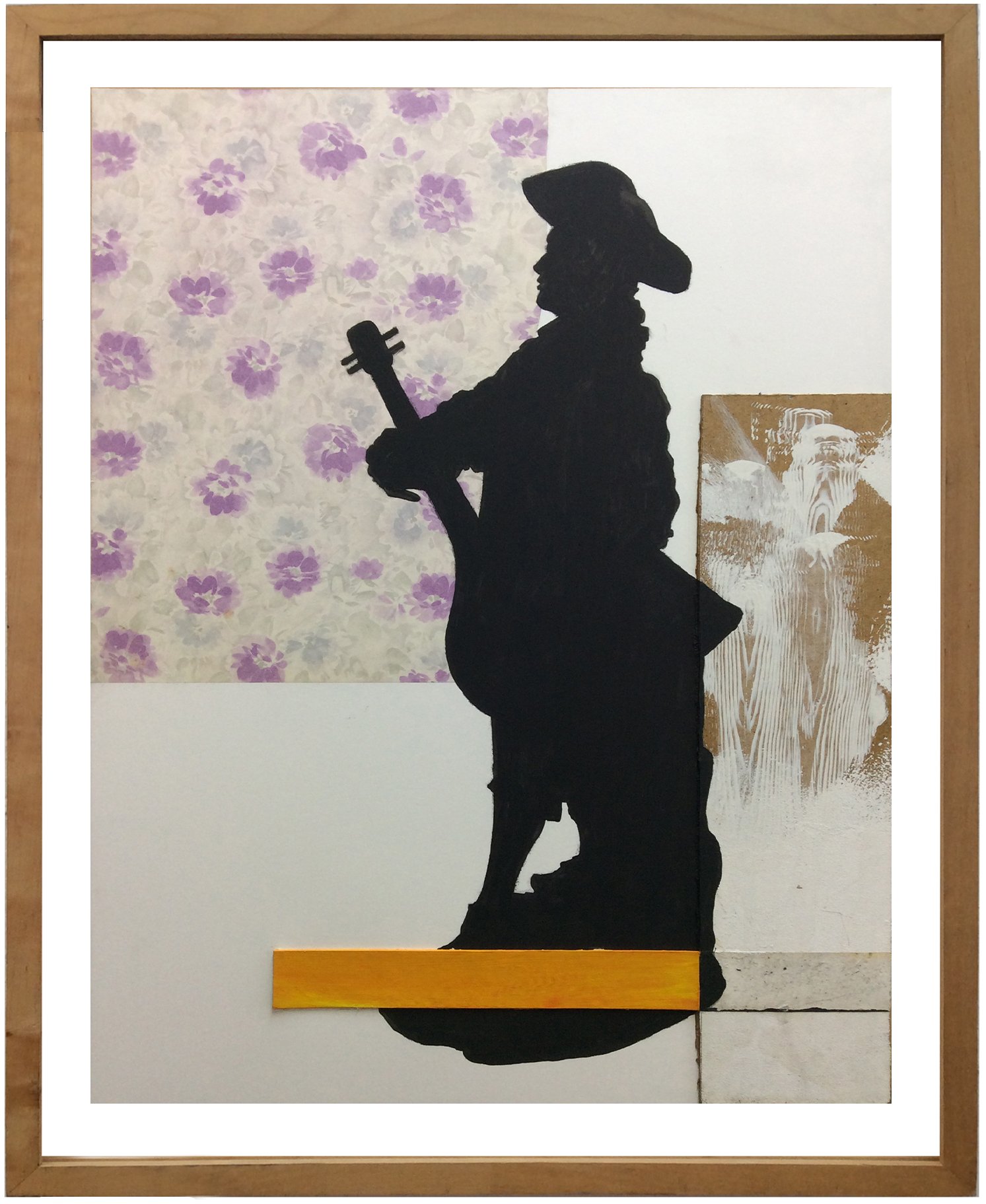 Ornaments: Cradle of Saxony , 2020, charcoal, acrylic paint and collage on paper, 855 x 662mm