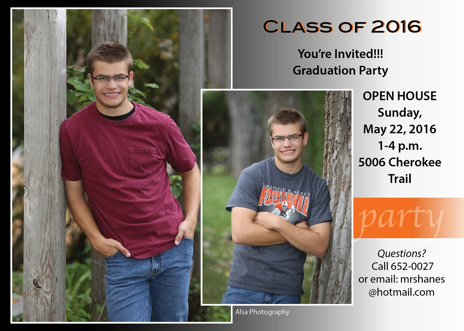 Graduation Party Announcement-back side