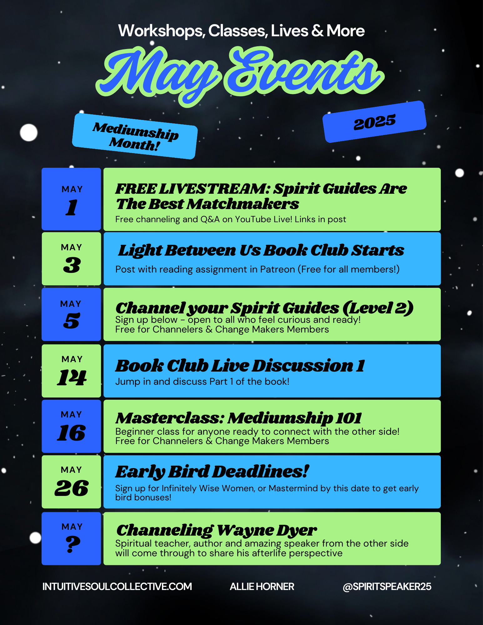May is for Mediums! May 2025 Upcoming Events