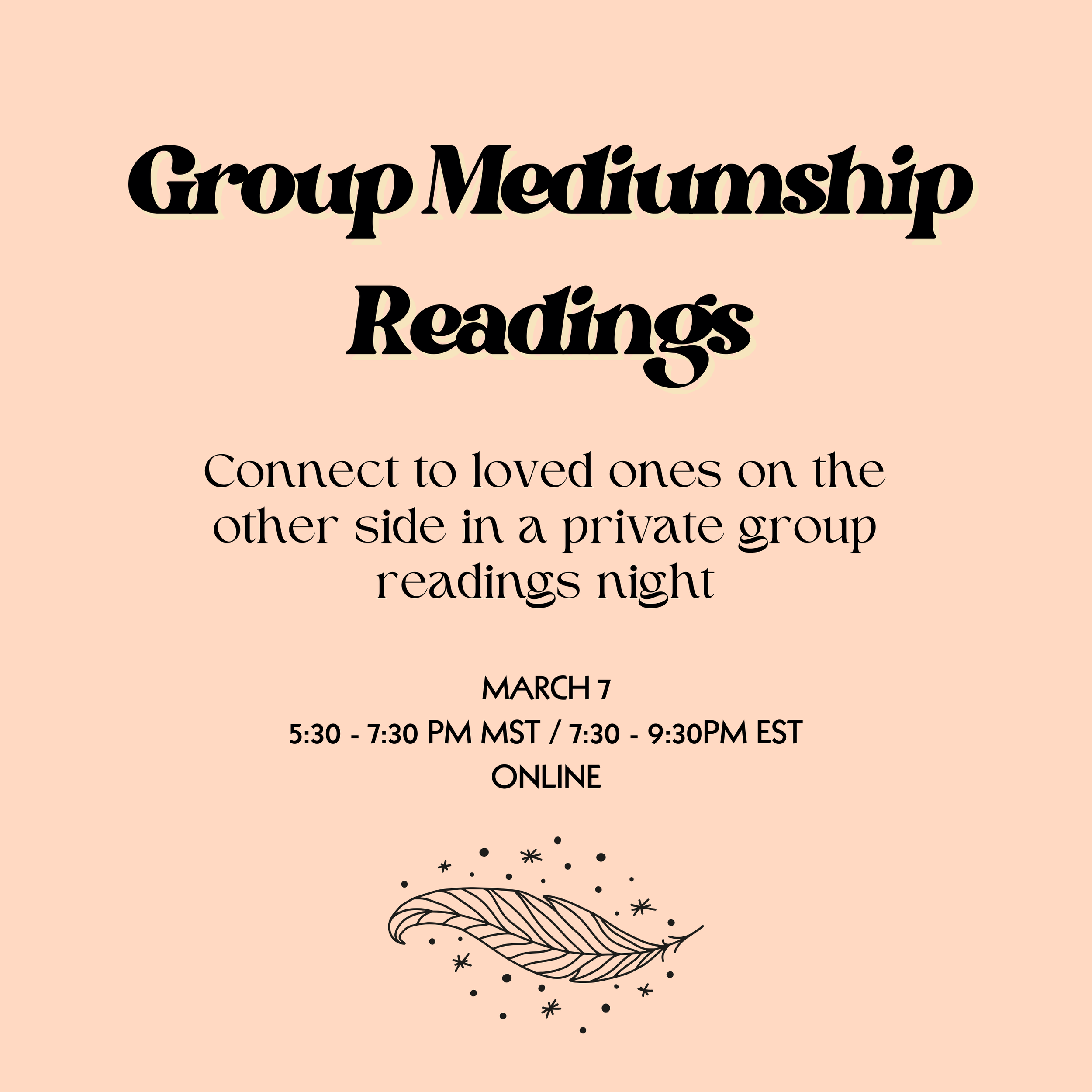 Small Group Medium Readings Night! Connect with your Loved One