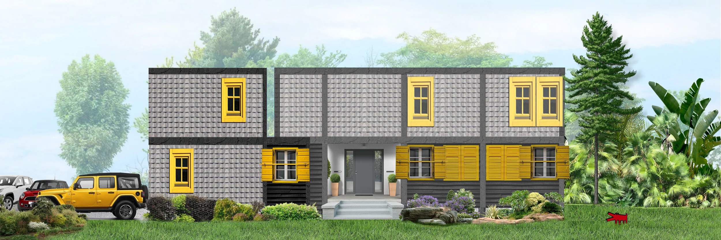 A Shared Corner Lot 4 Plex Concept 