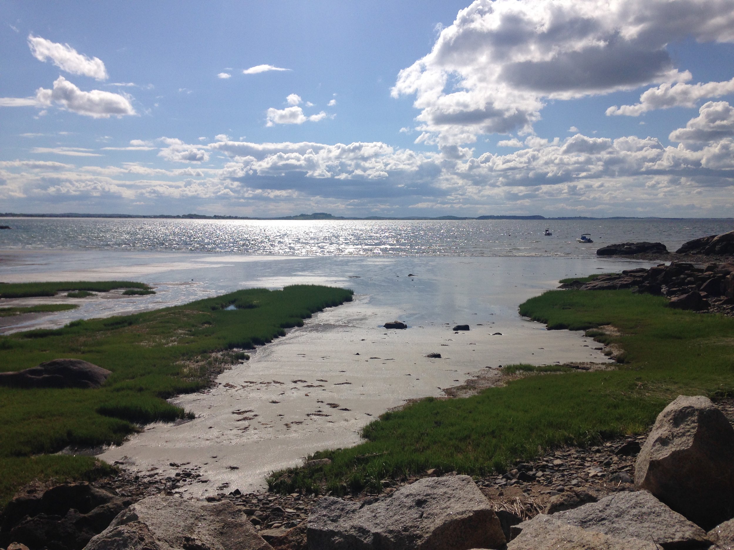  The mica sand beach, approaching low tide 