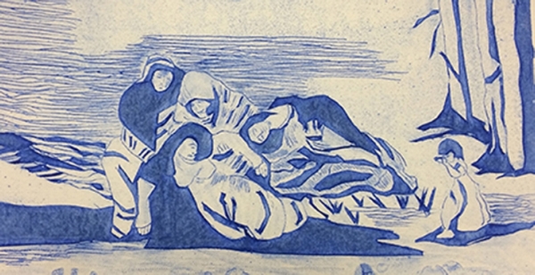 After Goya They Do Not Arrive in Time Intaglio 13"x 8" 2018