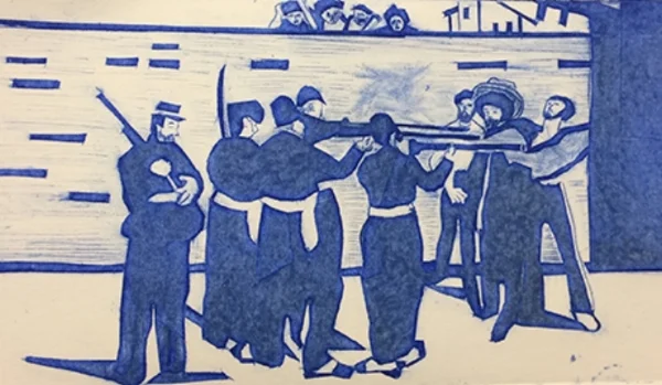 After Manet Execution of Emperor Maximillian Intaglio 13"x 8" 2018