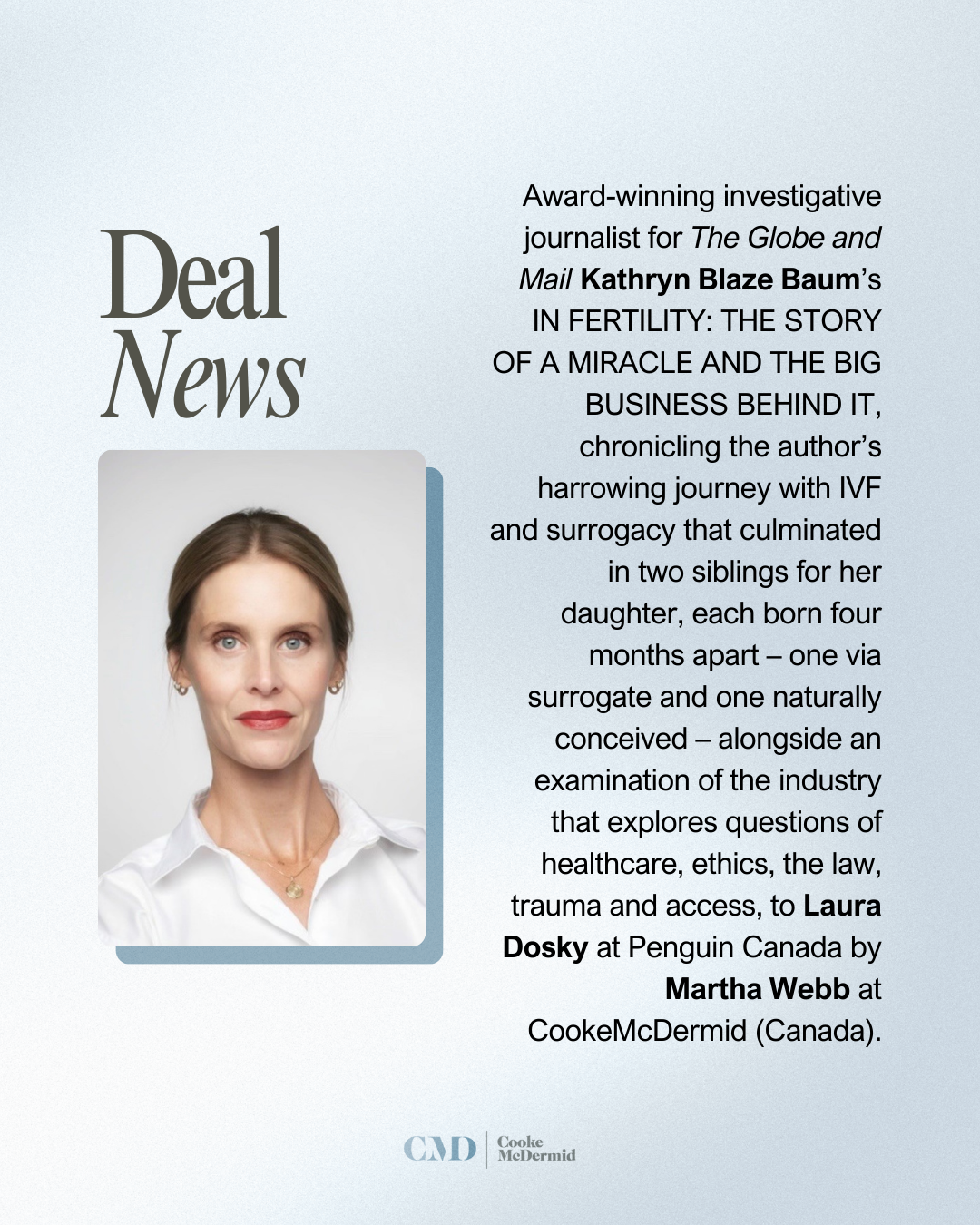 Canada English rights to Kathryn Blaze Baum's IN FERTILITY