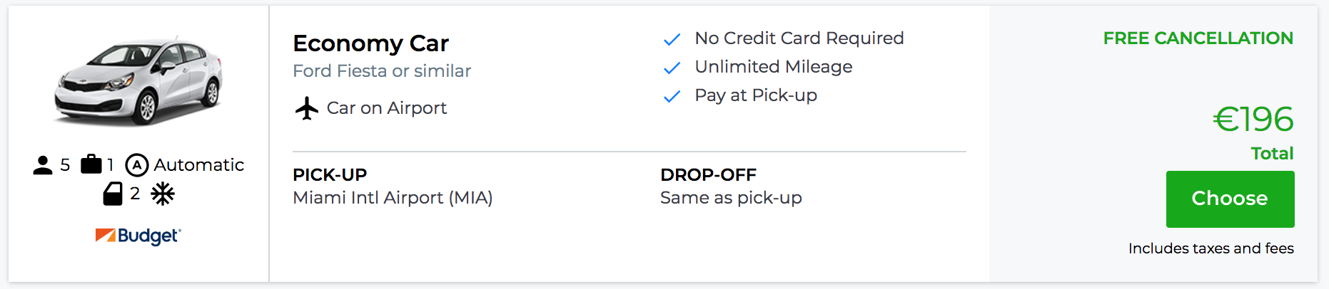 Budget.com Car Estimate