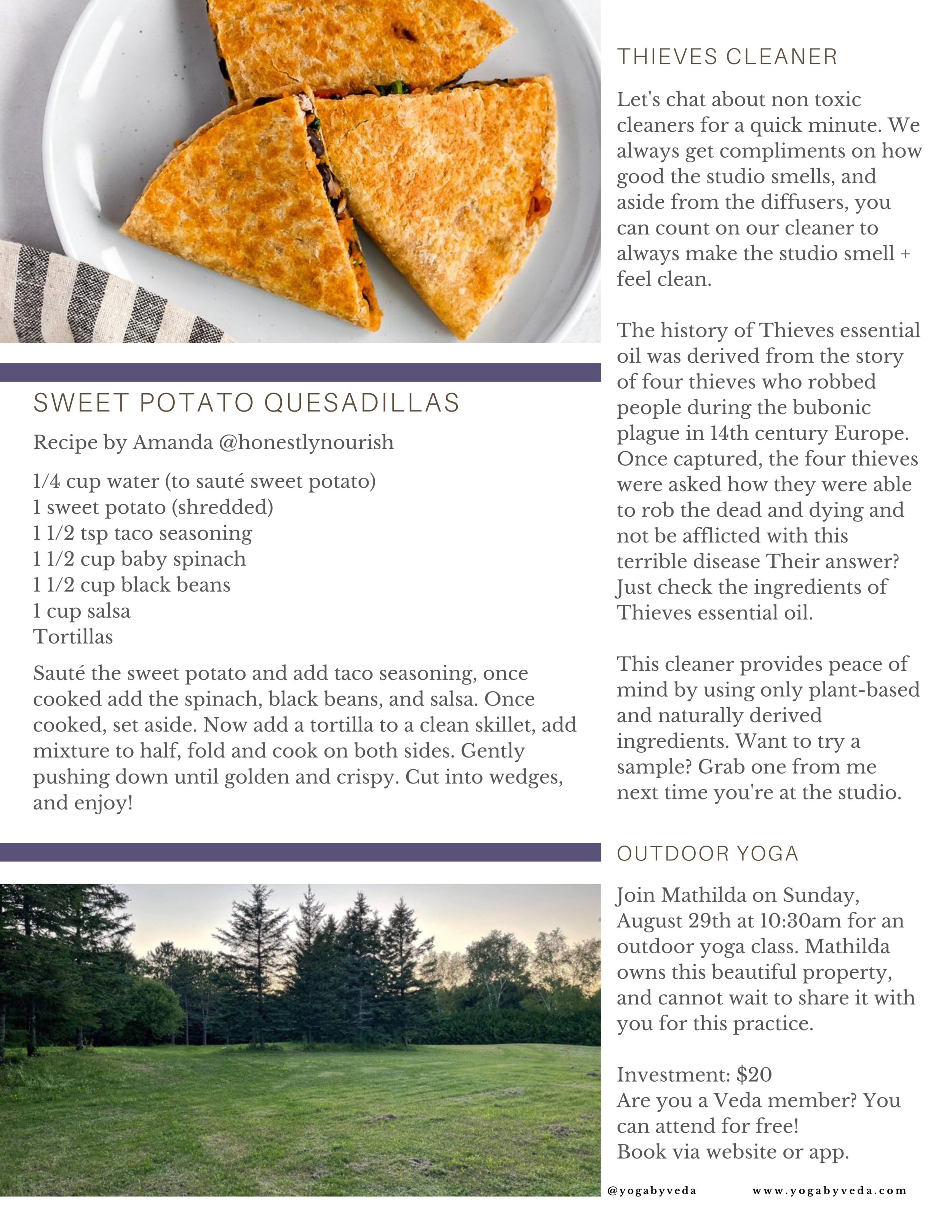 Yoga By Veda Newsletter
