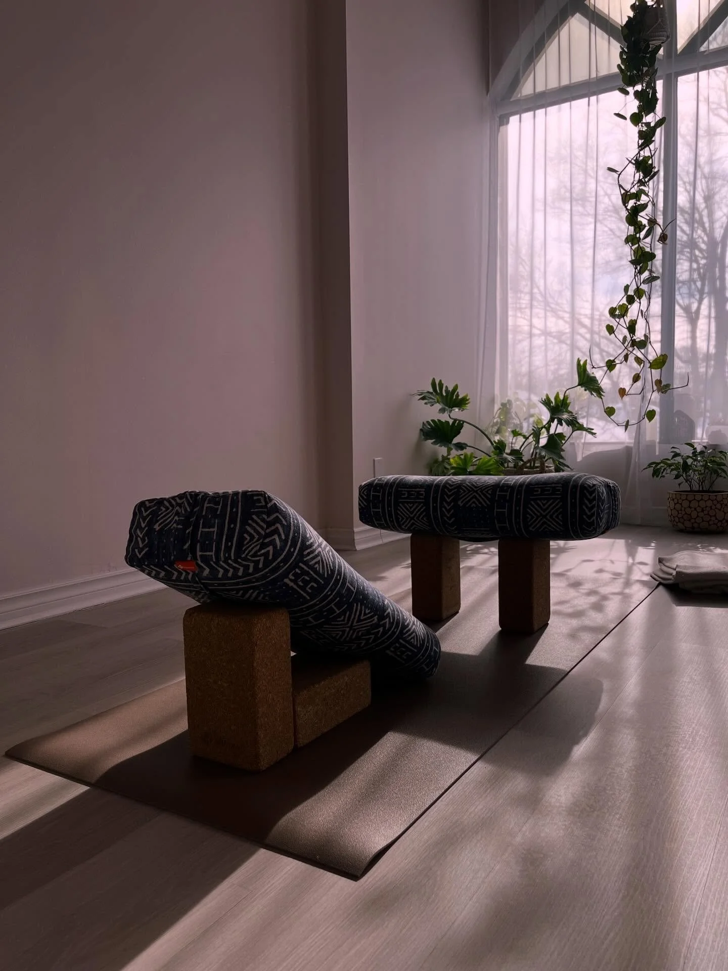 Prop set up for our restorative practice this morning. Can you guess the sequence we did?