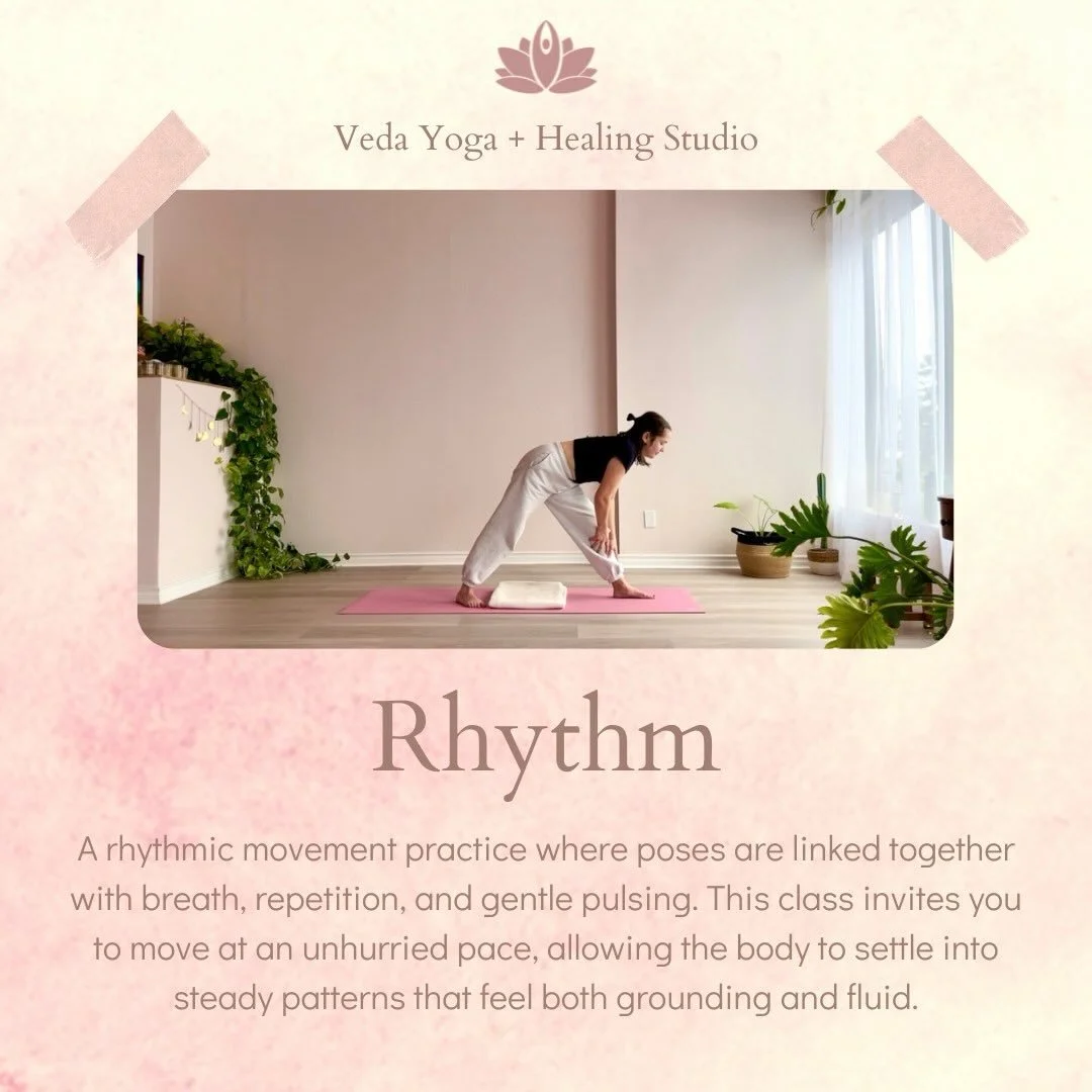 Join us for our new Spring practice: Rhythm.

Rhythm is a slow flow Hatha practice. We build different sequences and flow through each sequence until it becomes a moving meditation.

Feedback has been great so far, we are liking a little more movemen