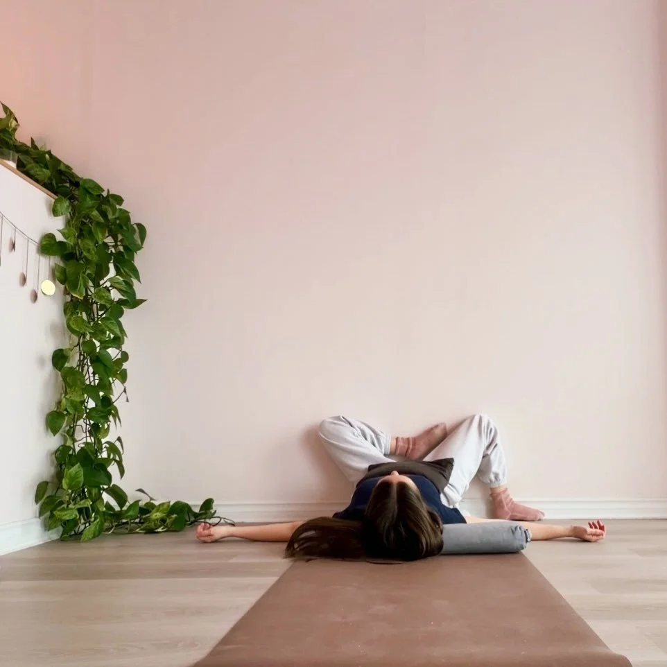 There&rsquo;s something about Yin when it&rsquo;s raining outside that makes it even more dreamy 🌧️

This pose is probably my favourite wall yin pose: Deer. It can feel a little awkward getting into the pose, but once there I could stay here all day