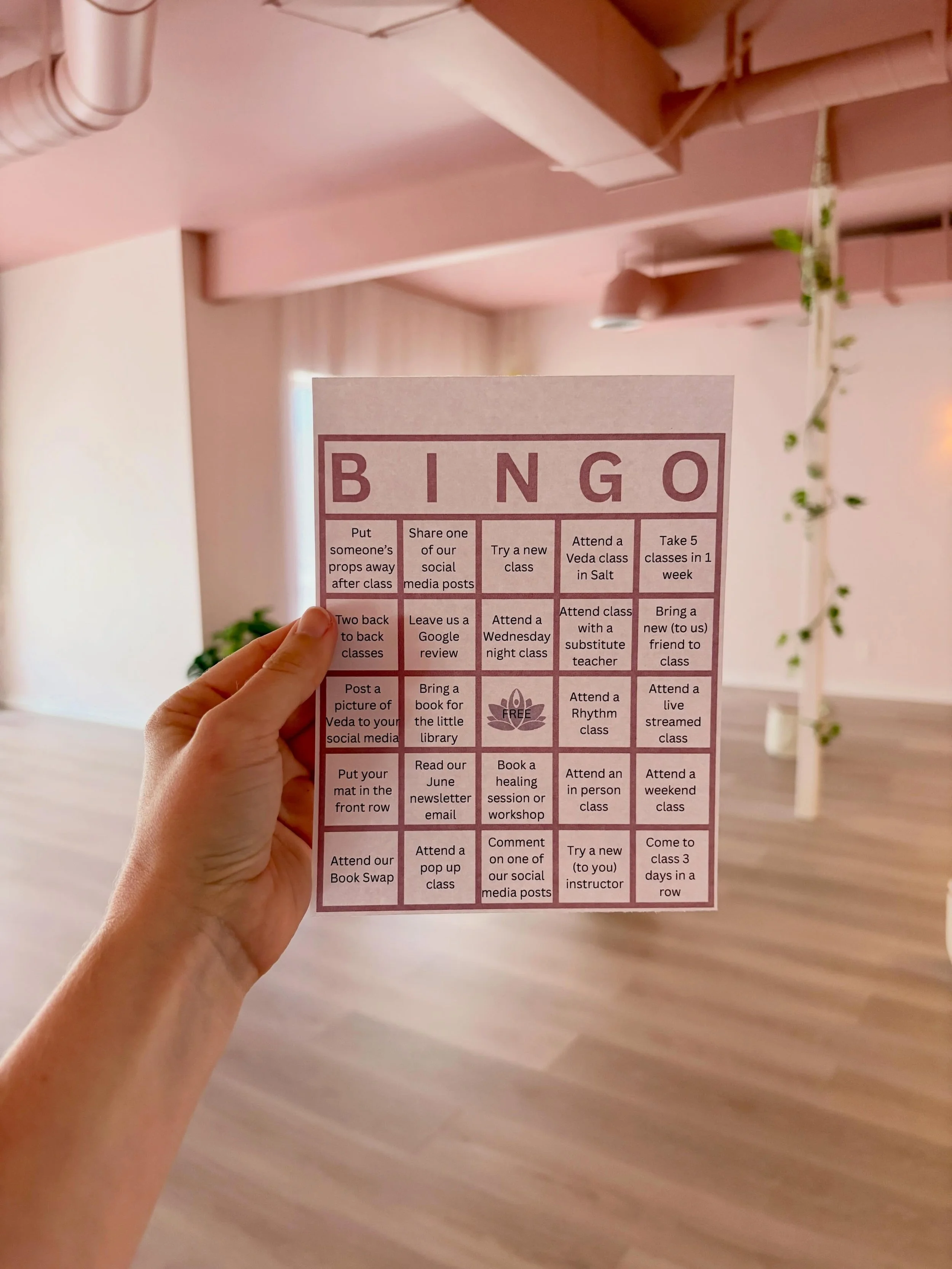 Let&rsquo;s play b i n g o 🥳

I heard you wanted some motivation to get on your mat, so we are playing bingo at Veda in June.

We start on Monday, and you&rsquo;ll find more details in our June newsletter this weekend. But for now you can claim a bo