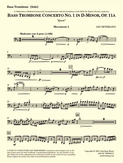 Bass Trombone Concerto No. 1 in D Minor, Op. 11a