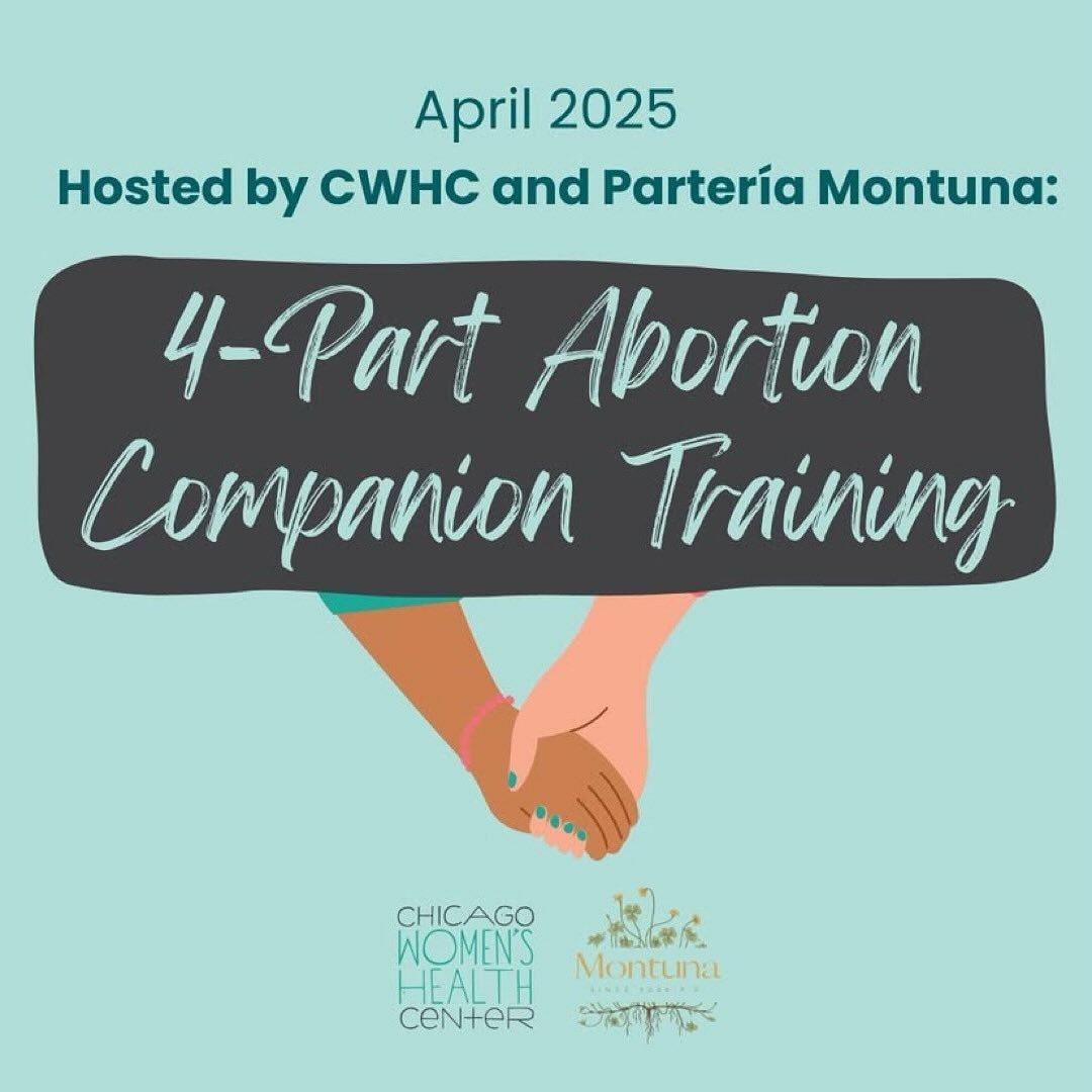 Join us this Monday! 

&bull; @chicagowomenshealthcenter CWHC and @parteria_montuna&rsquo;s Abortion Companion Training is happening again this April! Sessions will take place over Zoom on Mondays and Wednesdays, from 6pm to 7:30pm CT.

Folks in Chic