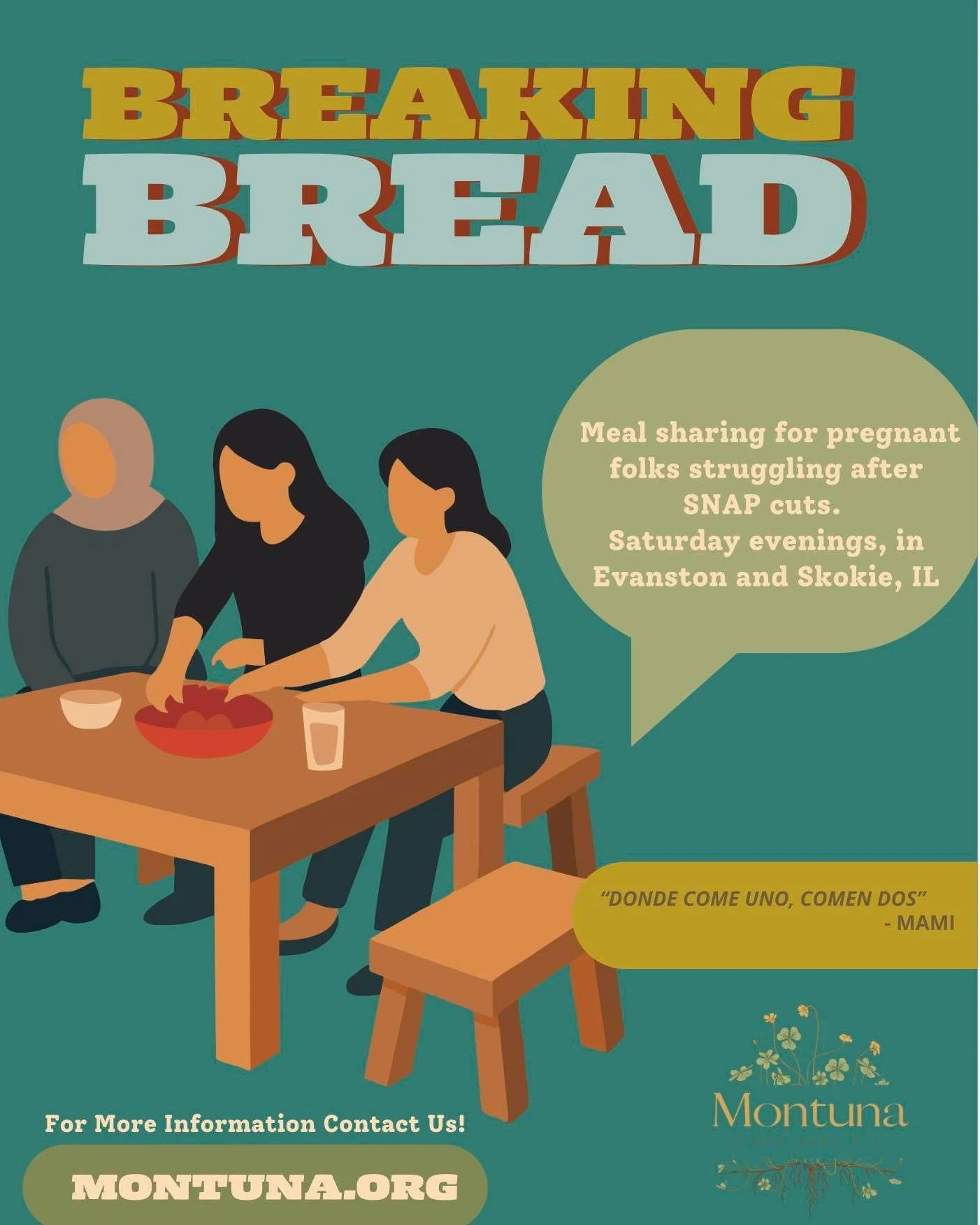 🍞 Casa Mujer Montuna in the Diaspora | Saturday Evenings 🍞
(Spanish below)
Our mother always says, &ldquo;Donde come una, comen dos.&rdquo;
Where one person eats, two can eat as well.
At Casa Mujer Montuna, a community project of Montuna, we&rsquo;