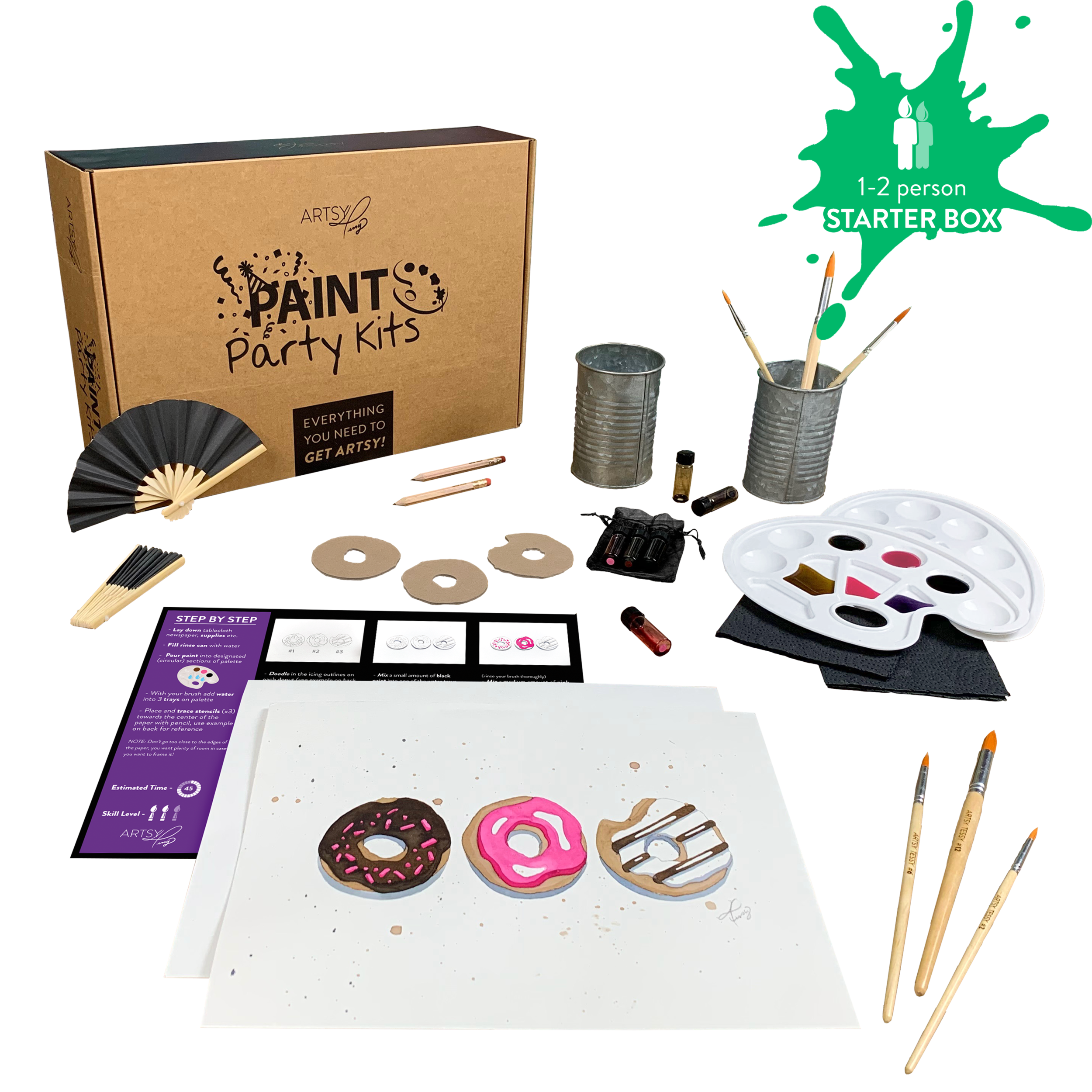 Paint Party Kits 1-2 Person Starter Box Mmm Donuts.png