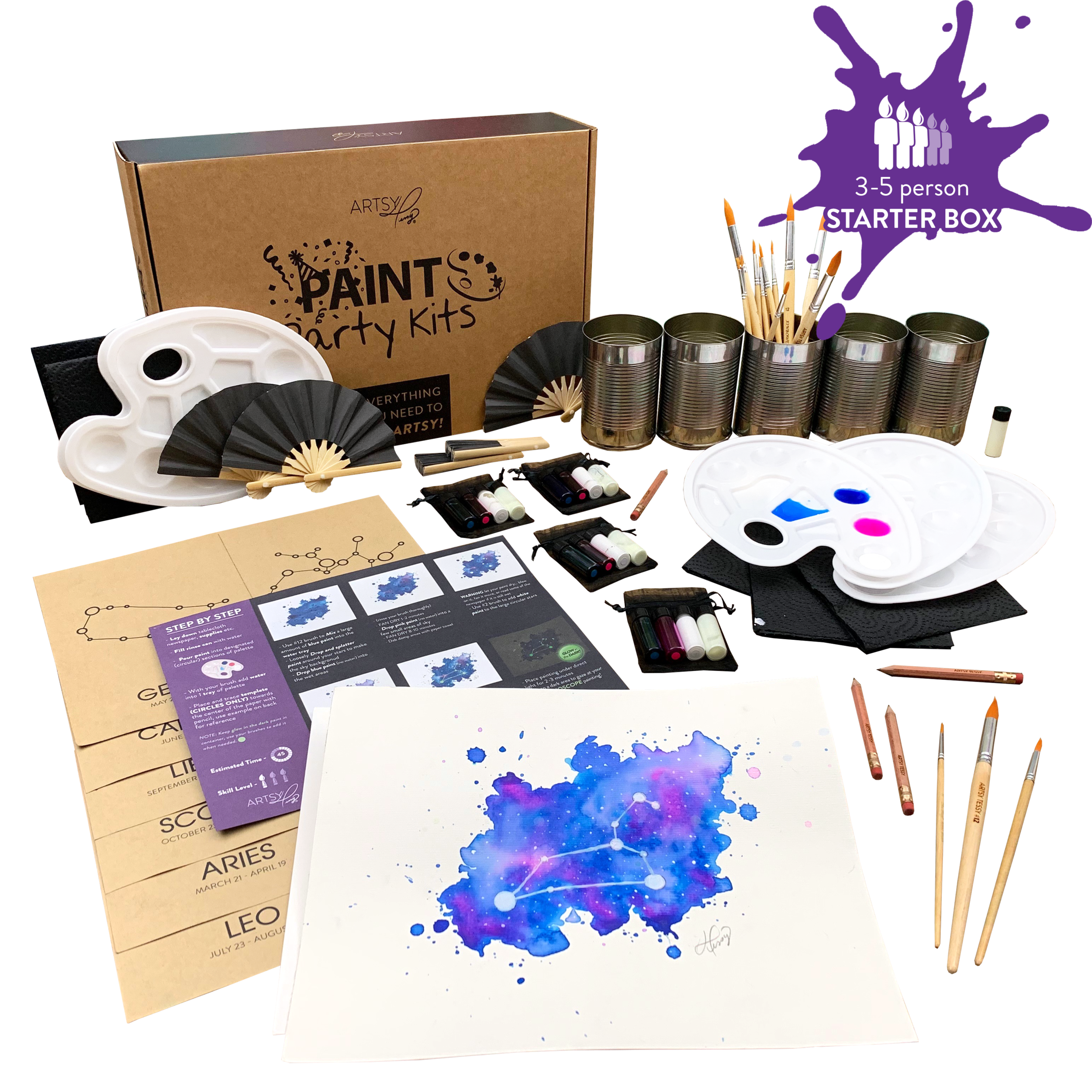 Paint Party Kits 3-5 Person Starter Box Zodioscopes.png
