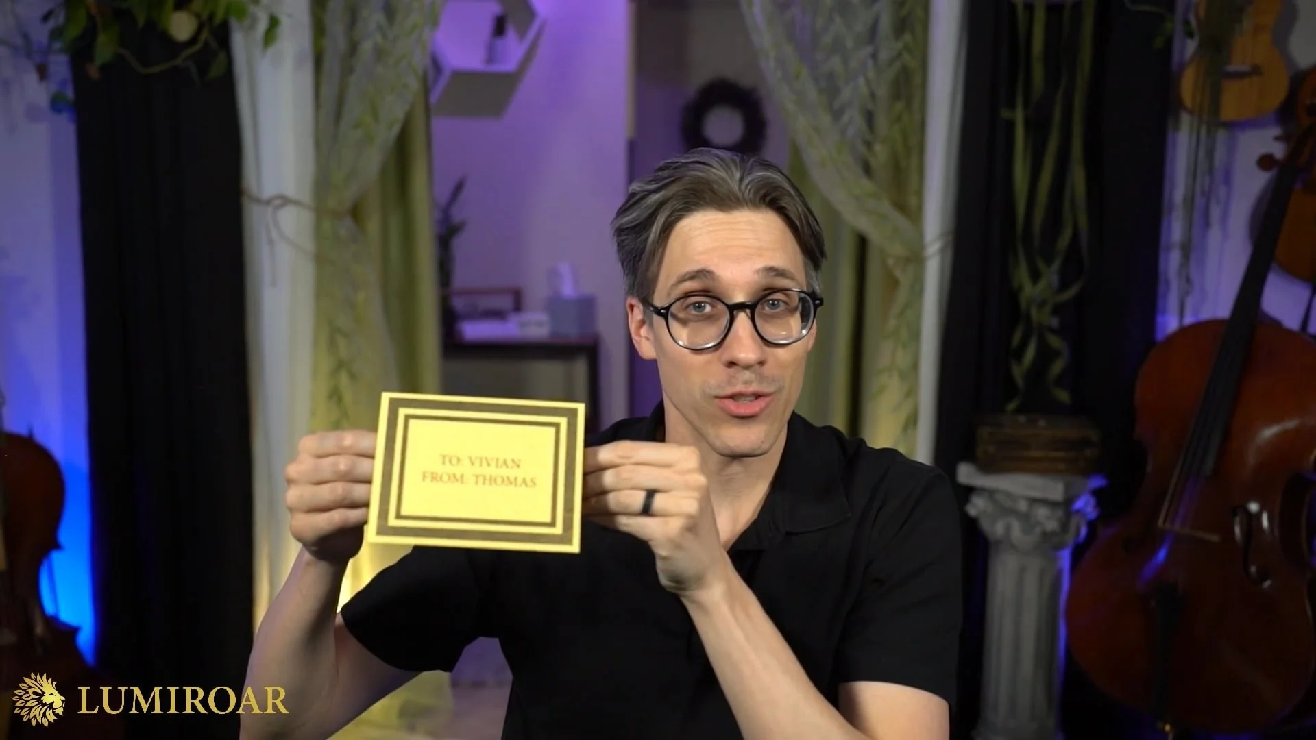 Michael Linert showing the Lyriwave gold inner card.