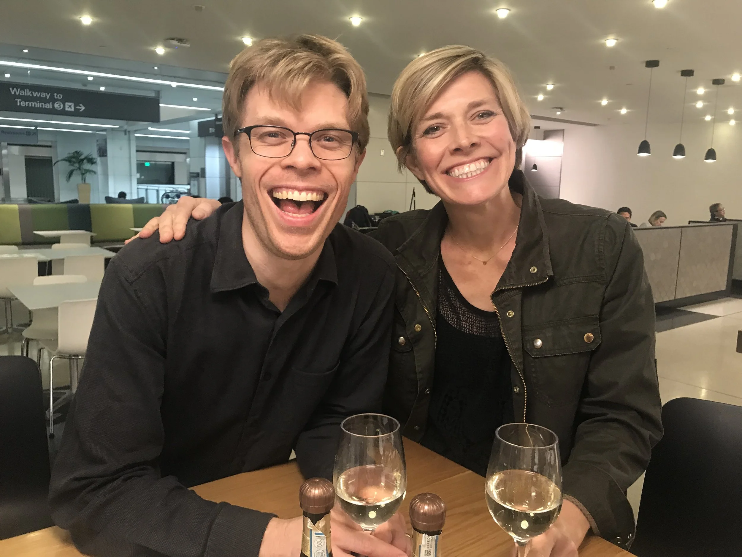 Music producer Jesse Lewis and the author celebrating their first book launch.