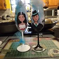 Hand Painted Wedding Glasses