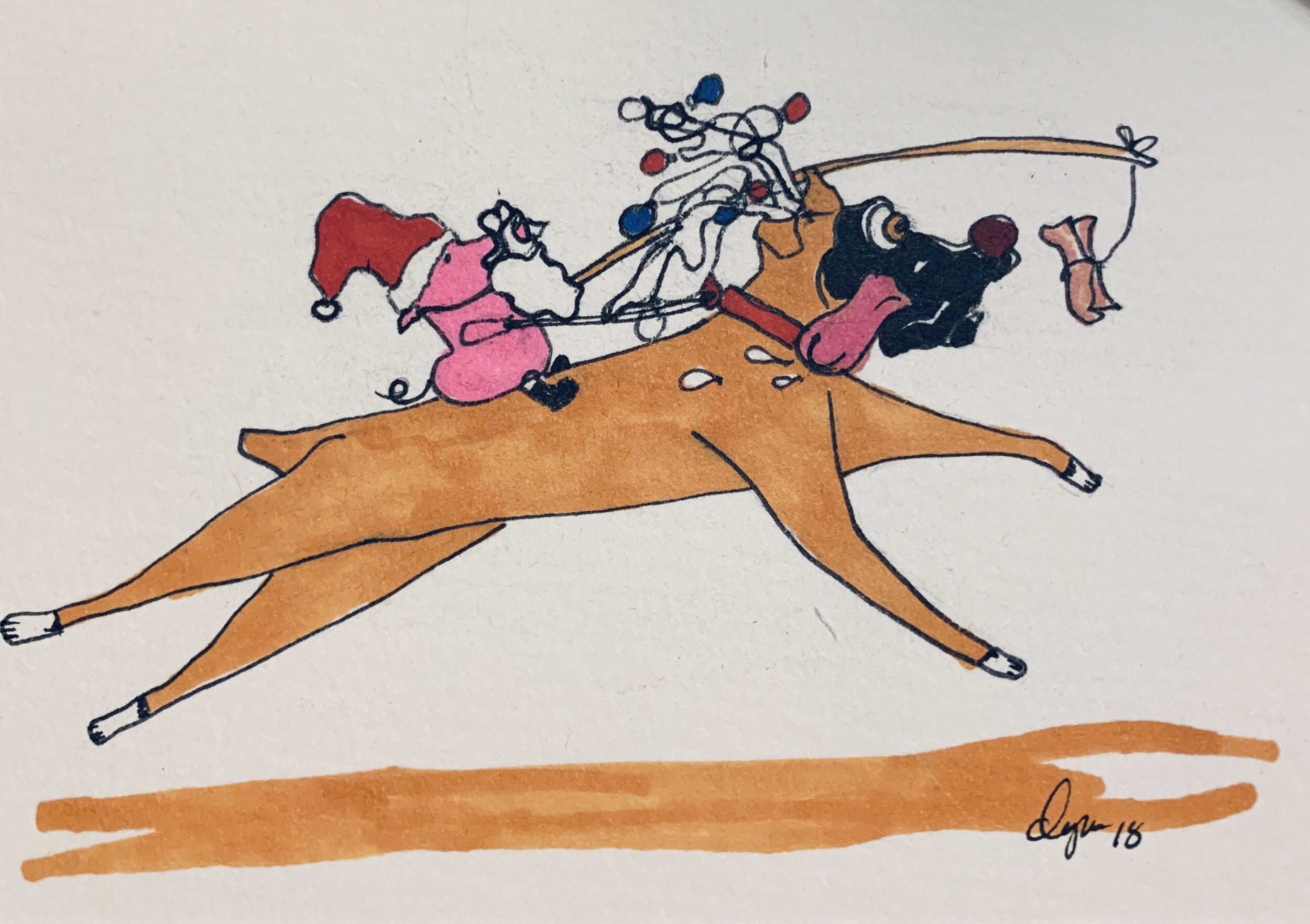 Cris P Bacon and Bob as the Reindeer.JPG