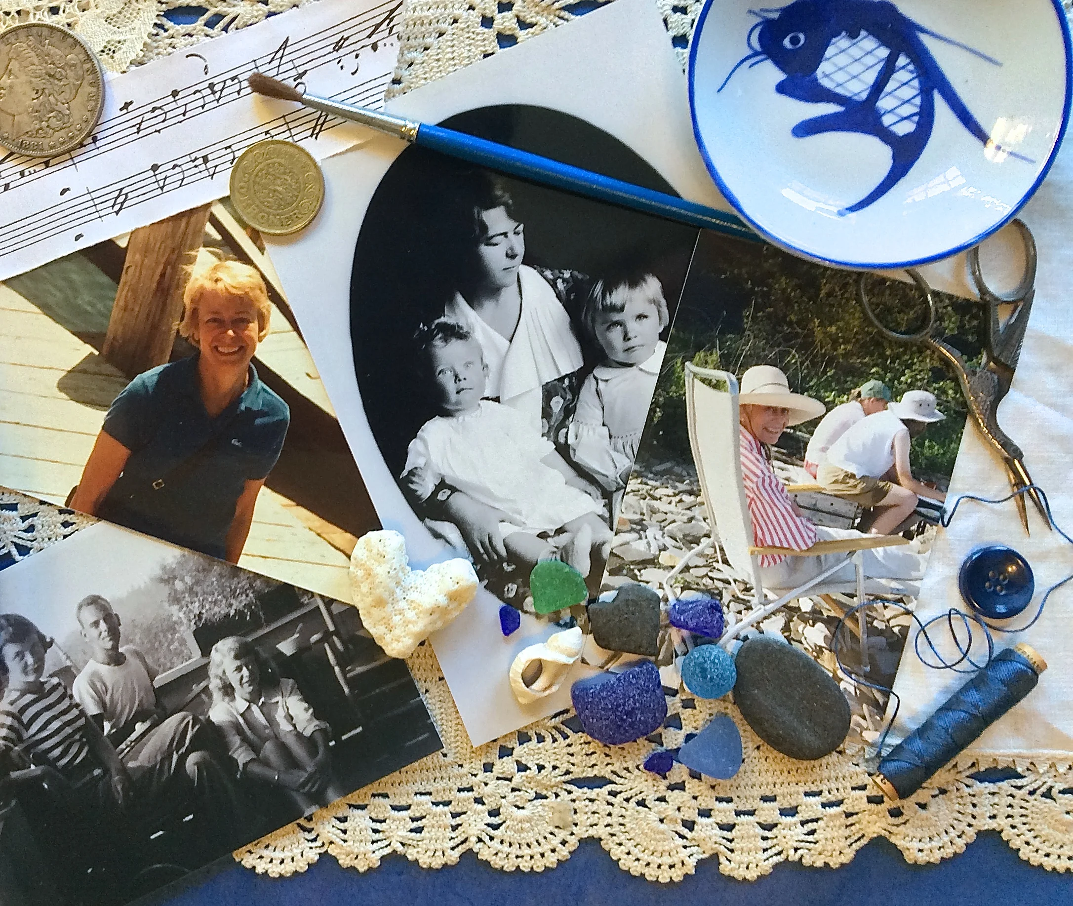 Collage of old photos and memorabilia