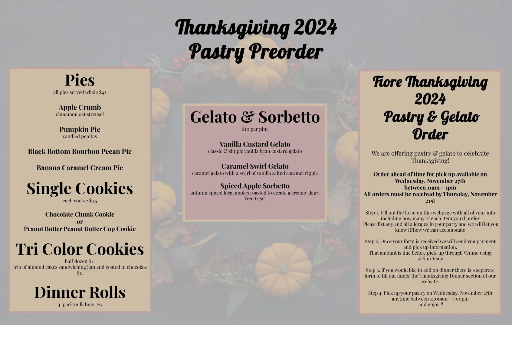 Thanksgiving Pastry 2024 — fiore