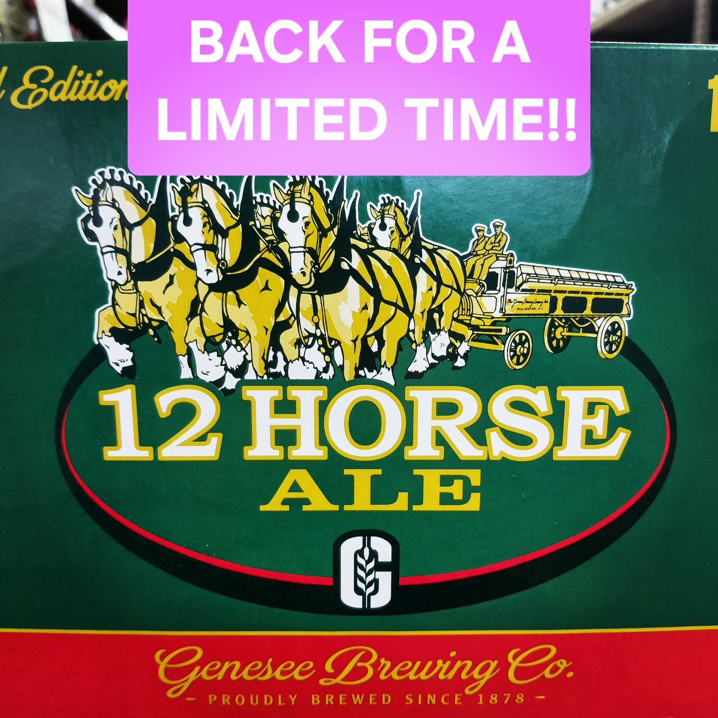 Genny 12 Horse Ale has entered the chat! Back for a limited time, we just received possibly our only delivery of the season. Stock on up!!

#genny #12horse #drinkny