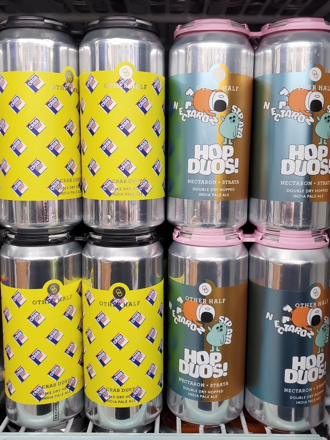 Have you picked up the latest Other Halfs? Some of you definitely snagged Crab Dust - we're out until tomorrow! If you can't wait for the restock check out Hop Duos! (Nectaron and Strata edition.)

#otherhalf #otherhalfbrewing #nectaronhops #strataho