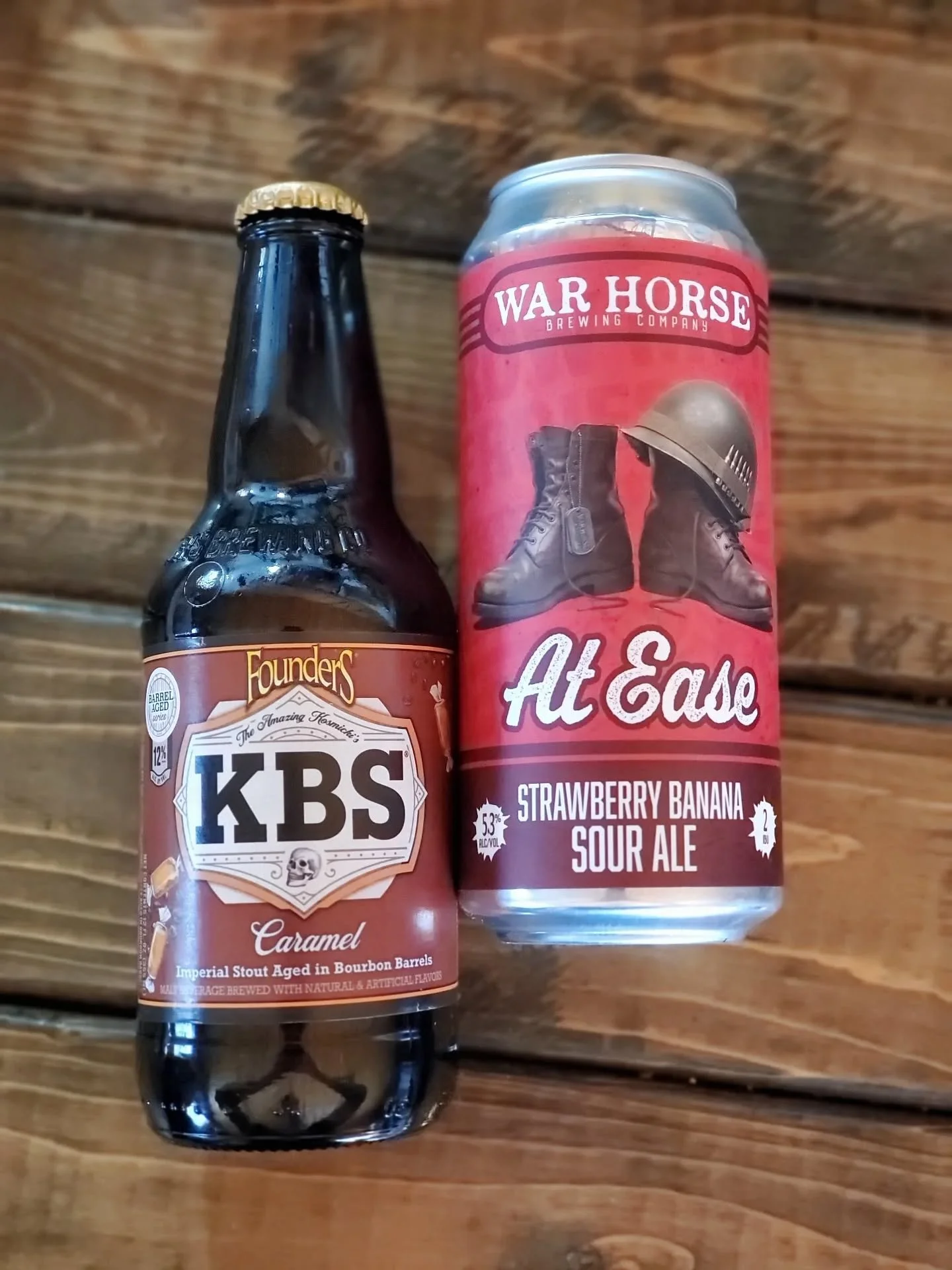 Couple of new arrivals! Founders *caramel* KBS, and War Horse At Ease strawberry banana sour🍌🍓 Team stout or team sour?

#caramelstout #kbs #strawberrybana #fruitedsour