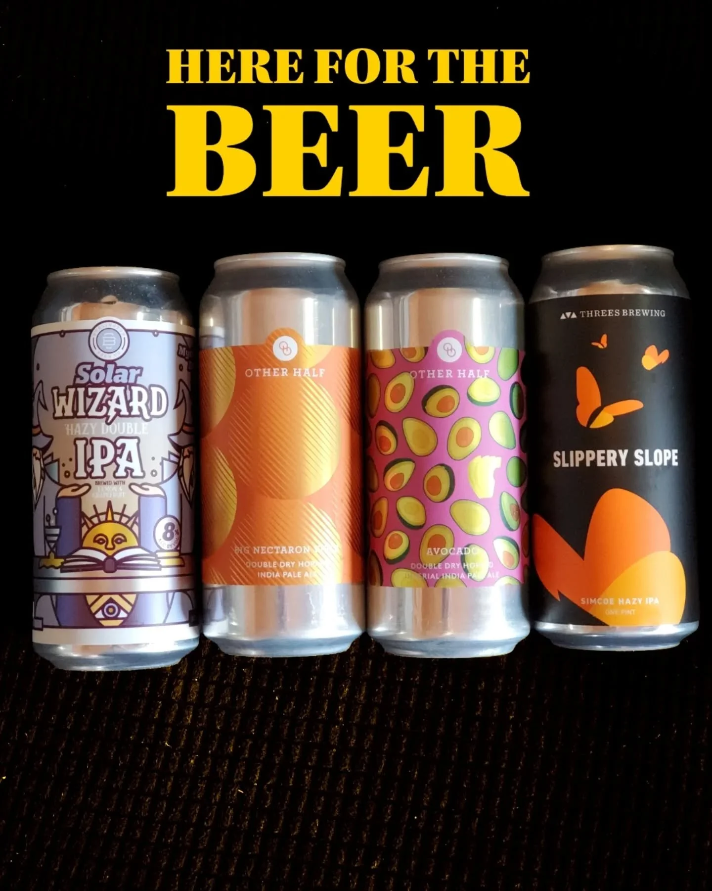 IPAs for daysss (including Sunday!🏈) A Nectaron IPA and a ddh imperial IPA from Other Half, a hazy DIPA from Burlington, and a hazy Simcoe IPA from Three's. Cheers!🍻

#ipa #dipa #nectaronhops #gamedaybeer #doubledryhopped