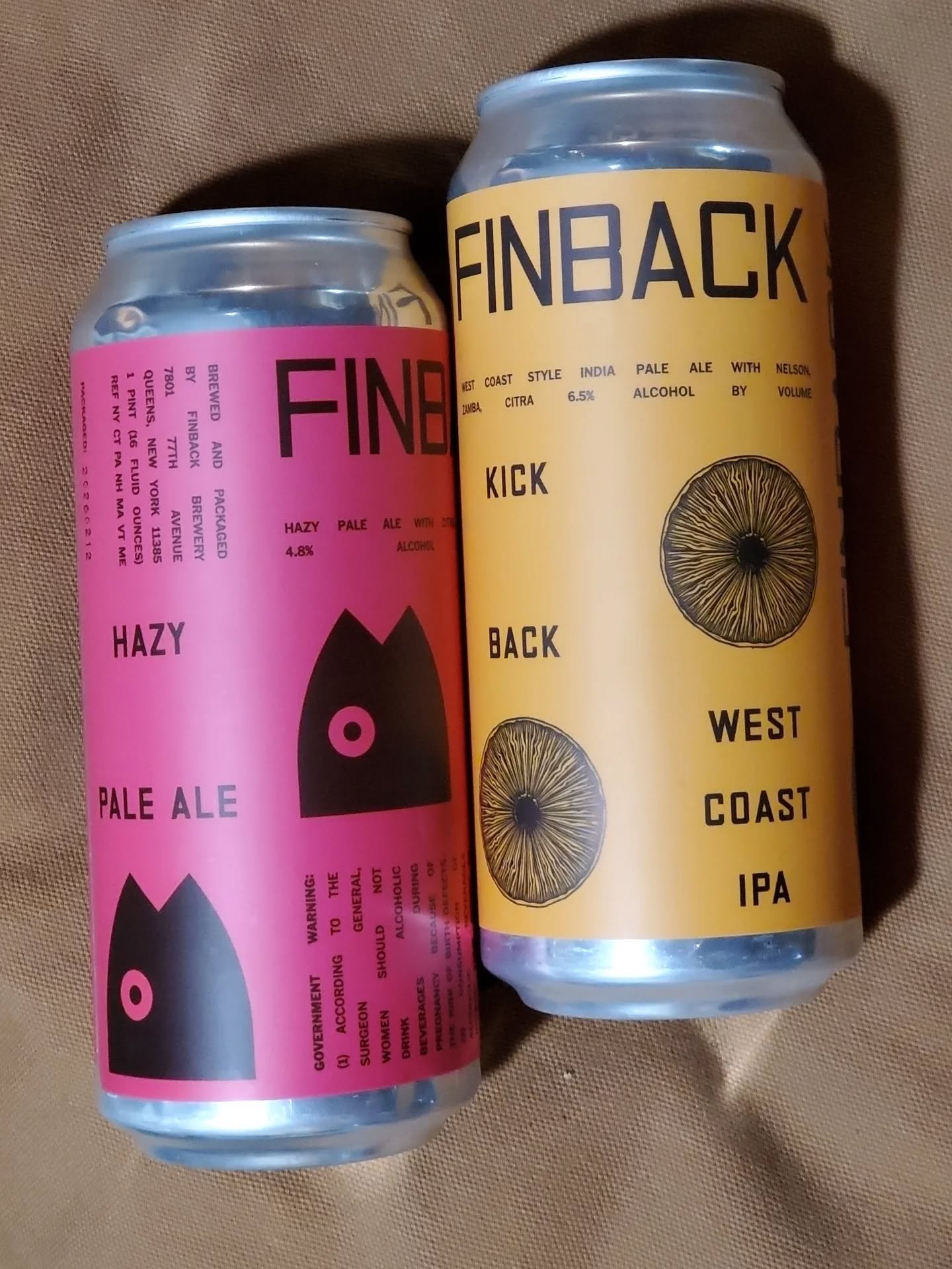 Two beers from Finback just in! On the left is Daily Catch hazy pale ale with Citra, Idaho 7, and El Dorado hops, and on the right is Kick Back West Coast IPA with Nelson, Zamba, and Citra hops🐋

#finbackbrewery #paleale #westcoastipa