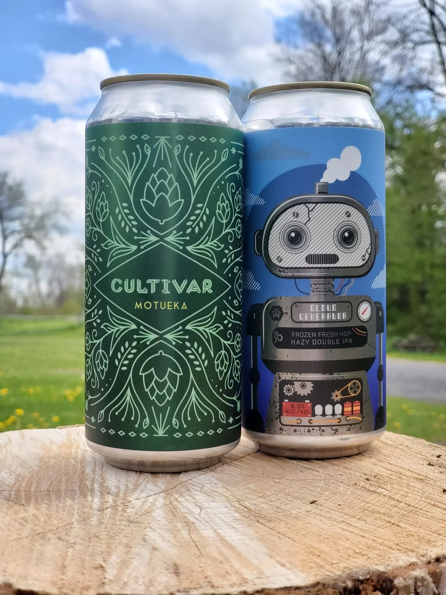 Just in from Wayward Lane! Cultivar Motueka hazy pale (5.5%,) and Cloud Generator frozen fresh hop hazy DIPA (8.3%.) Always a good idea to pop in after a Wayward Lane delivery for first dibs. Plus, the sun is peeking out today, which means it's time 