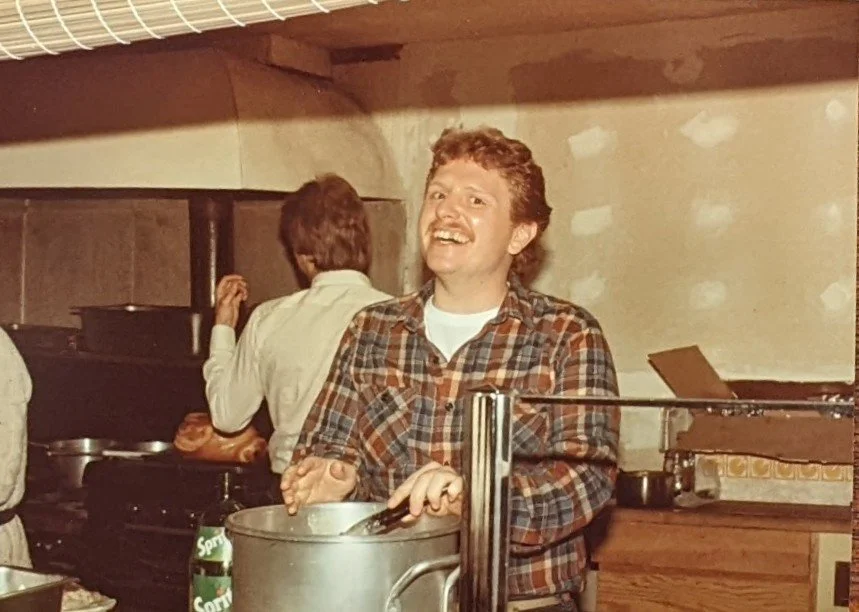  Bob Lawrence making food in the social hall. Courtesy of Metropolitan Community Church of San Francisco Collection. San Francisco Public Library.&nbsp; 