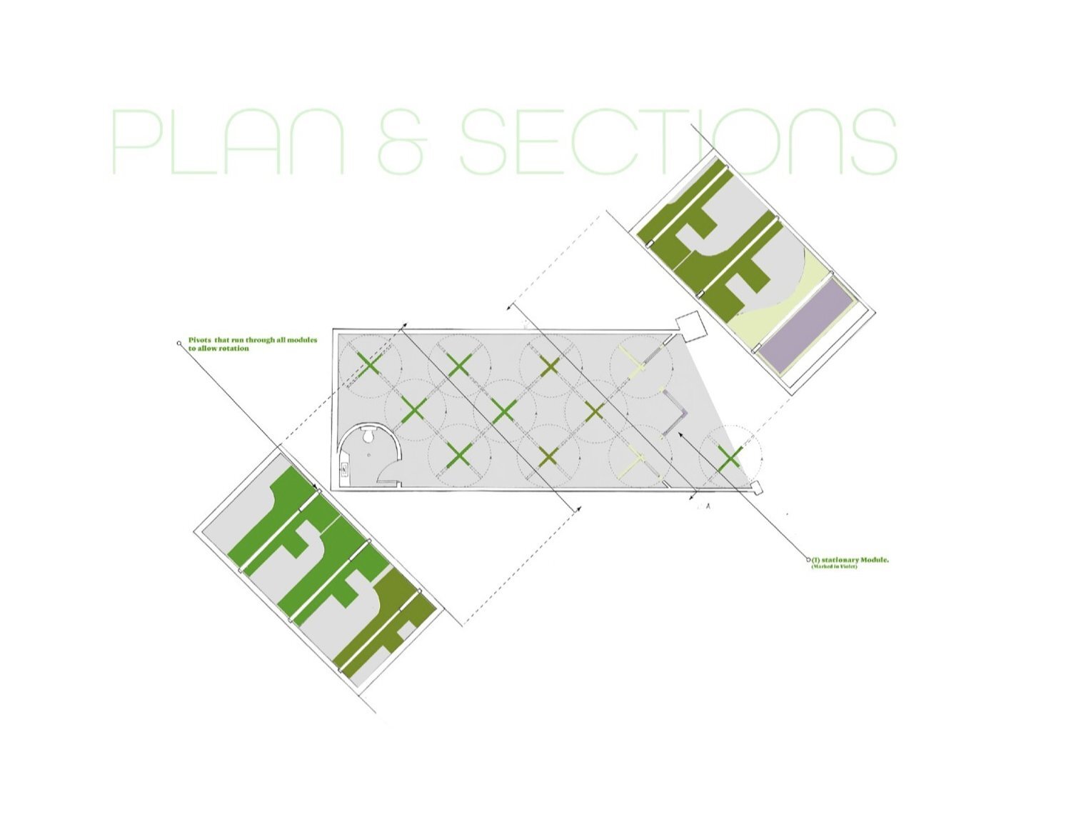 Plan and Section for the Orchard project
