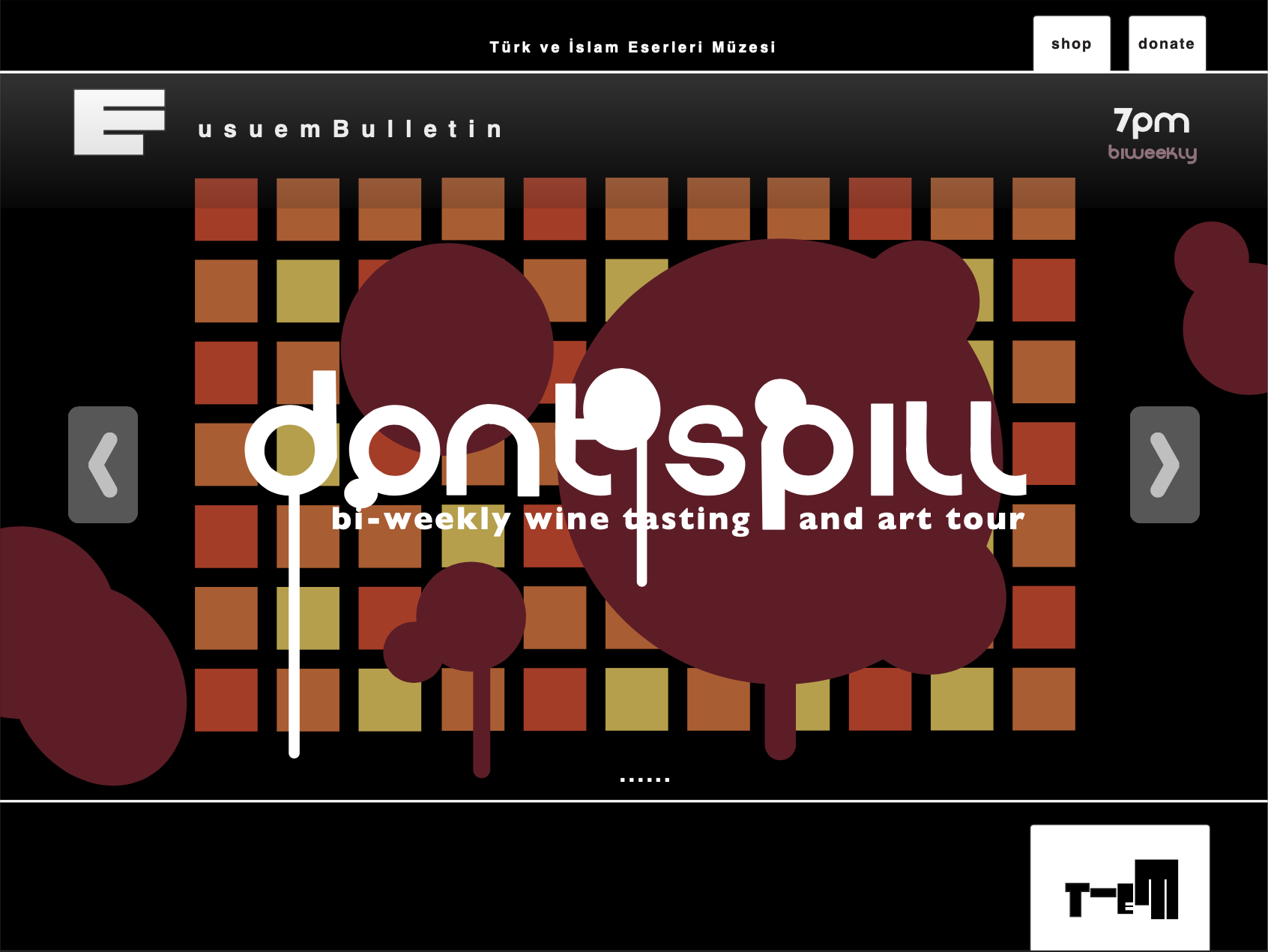 Webpage Design No.2 with reimagined logo for Turk ve Islam Eserleri Müzeri. (Drop Down Window)