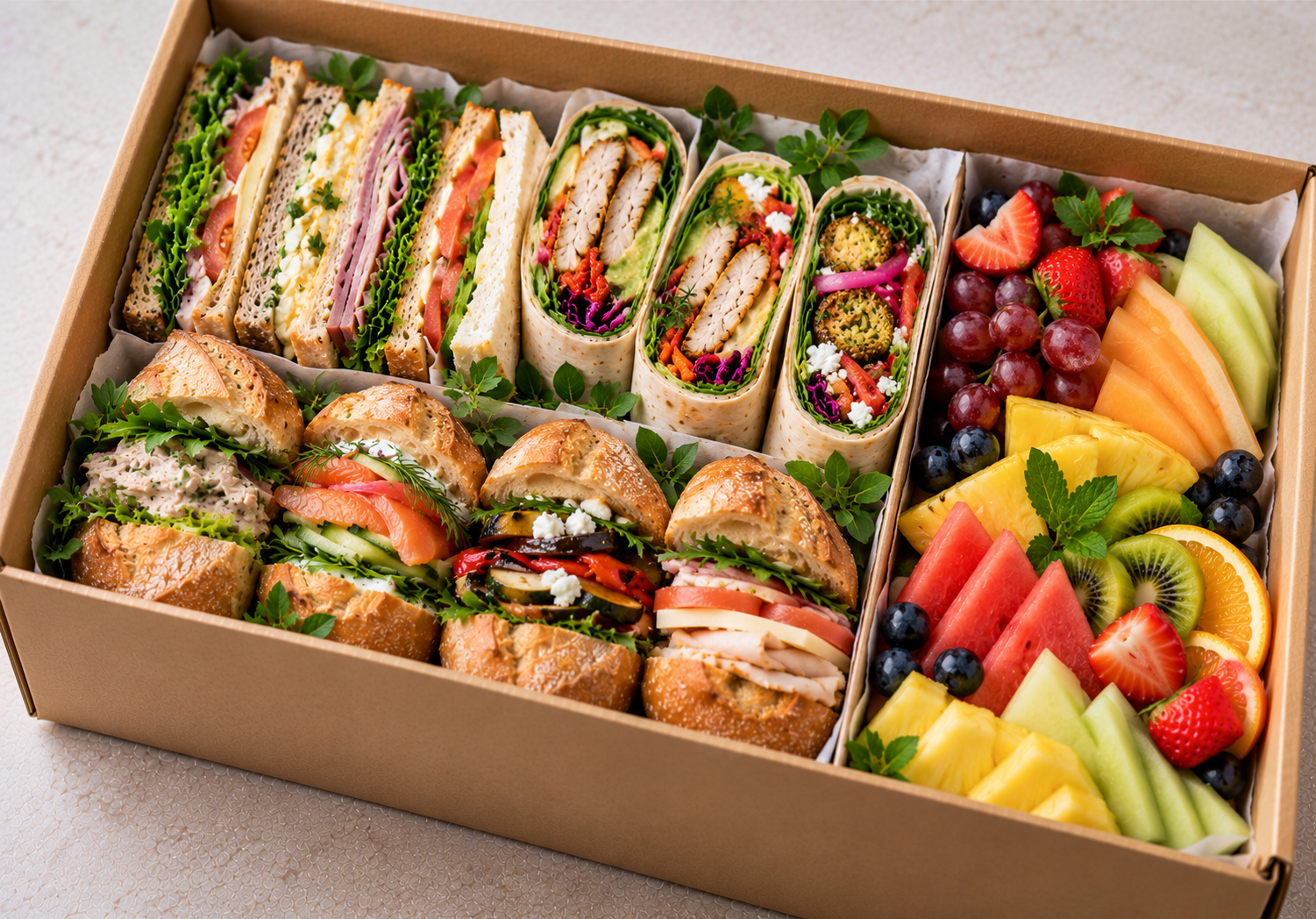 Lunch Package 1 - Classic Sandwiches W/Fruit - PP
