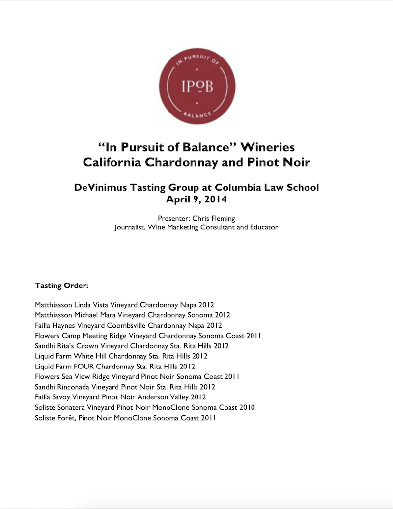 DeVinimus Tasting Group at Columbia Law School